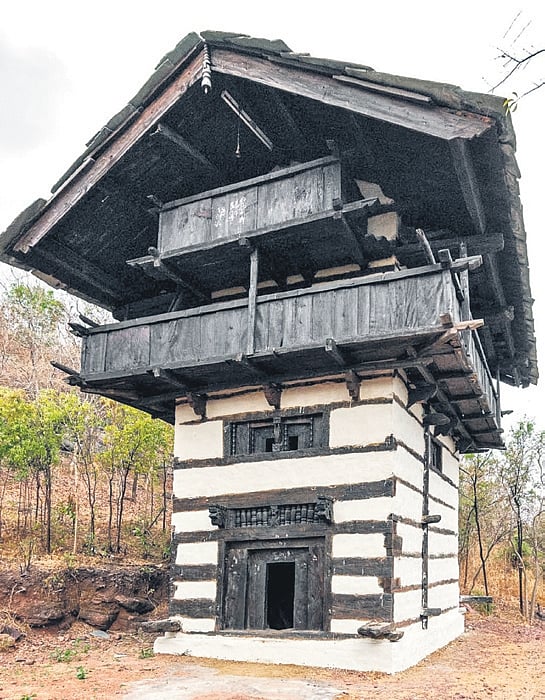 A chaukat—earthquake-resistant timber-bonded four-storeyed house—in Uttarakhand