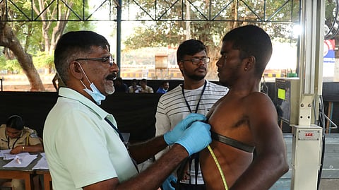 Image of fitness test of candidates used for representative purpose