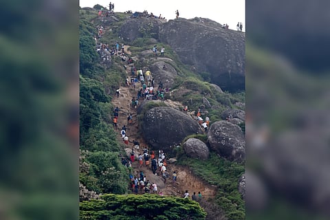 13/12/2018 - File picture of devotees seen returning after worship at Velliangiri Hills, Coimbatore.