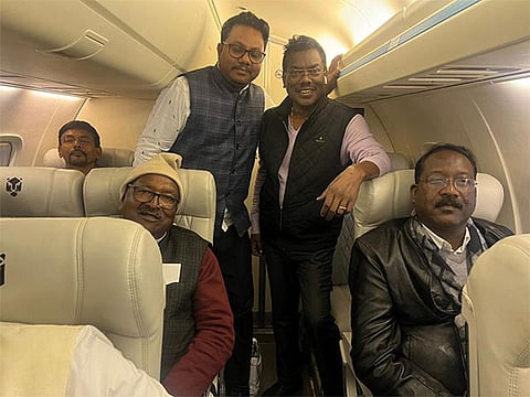 The MLAs were flown to Hyderabad by two chartered planes which landed at the Birsa Munda Airport in Ranchi.