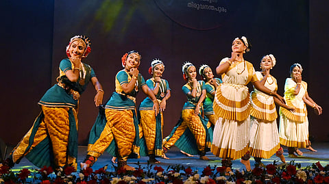 A scene from the welcome performance  at the Nishagandhi Dance Festival.