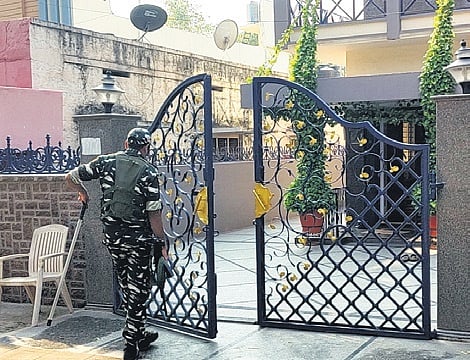 The Enforcement Directorate staff raid MLA Nara Bharath Reddy’s house on Saturday 