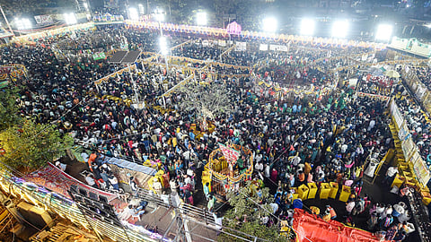 Approximately 1.35 crore devotees offered prayers to the tribal deities during the Medaram Jatara. 
