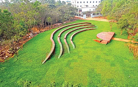 A nature synchronised ampitheatre developed within Ananda Bana 