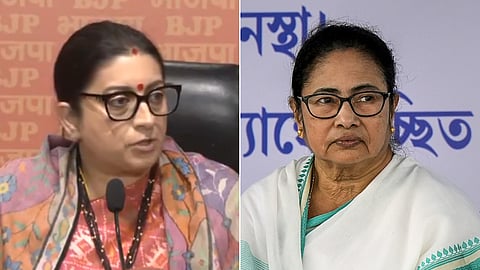 A collage of Union Minister Smriti Irani (L) and West Bengal Chief Minister Mamata Banerjee.