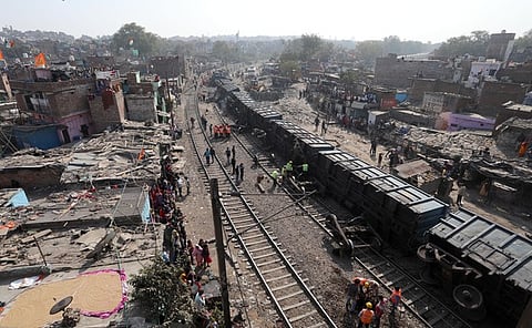 Goods train derails near Valsad in Gujarat 