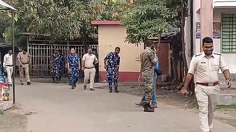 Security personnel deployed at the Basirhat court.
