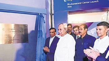 CM Naveen Patnaik inaugurating Cognizant centre at Bhubaneswar