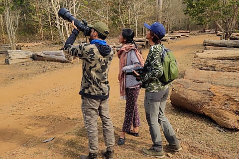 Experts carry out the bird survey in Uttara Kannada district