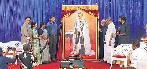 Unveiling the portrait of Rajarshi Rama Varma. 