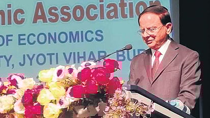 Principal secretary to the PM, Pramod Kumar Mishra addressing the 56th annual conference of the Odisha Economic Association