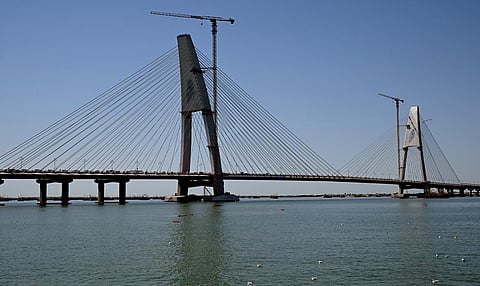 'Sudarshan Setu' connects Beyt Dwarka island to mainland Okha in Gujarat's Devbhumi Dwarka district.