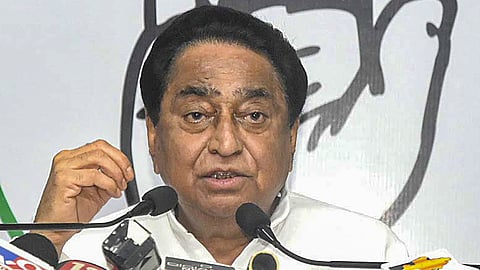 Former Madhya Pradesh Chief Minister and senior Congress leader Kamal Nath at a press conference in Bhopal.