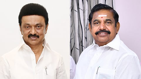 L-R: Tamil Nadu Chief Minister and DMK president MK Stalin & AIADMK general secretary Edappadi K Palaniswami