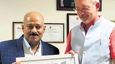 Russian Ambassador to India, Denis Alipov releases the logo of South Indian Business Forum with Russia at a function held in the capital on Saturday