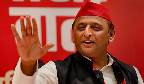 Congress leader Rahul Gandhi and Samajwadi Party (SP) chief Akhilesh Yadav during an election rally for the Lok Sabha polls, in Kanpur, Friday, May 10, 2024.
