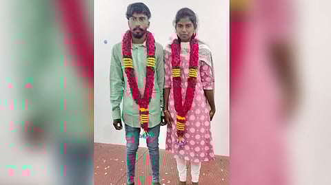 Dalit youth G. Pravin and his wife D Sharmila.