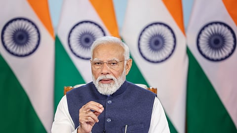 Prime Minister Narendra Modi attends the inauguration ceremony of several India-assisted development projects at the Agalega Island in Mauritius, via a video conference.