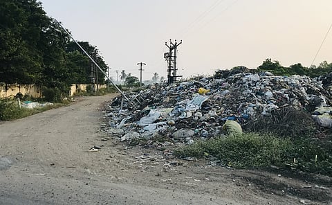 Garbage dumped at the 3.1-acre yard in Perambalur