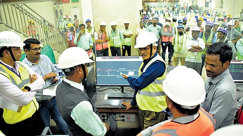 Railway Safety Commissioner Anand M Chowdhary and his team inspected the Tripunithura Metro station on Monday.