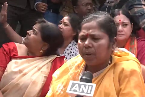 A central team of the BJP on Friday was stopped by police from visiting West Bengal's Sandeshkhali.