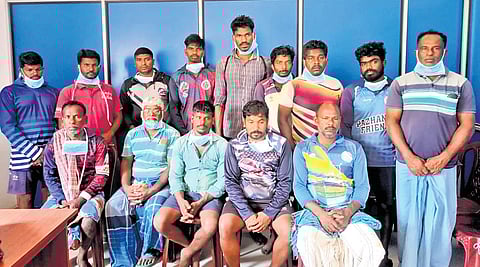 The arrested fishermen.