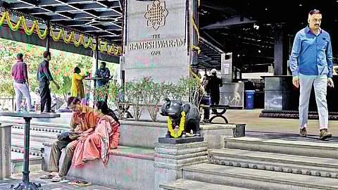 The Rameshwaram Cafe at Rajajinagar in Bengaluru sees fewer customers during the weekend in the wake of the blast