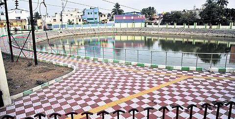 Renovation works at Kottankuchchi pond, taken up in 2021, is yet to be completed. The residents have asked for the pond to be opened at the earliest