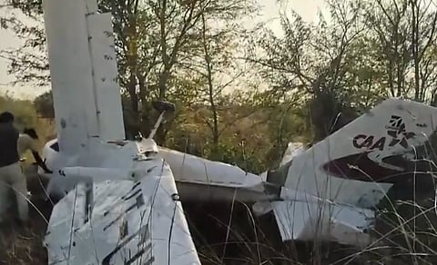 A flight training academy’s plane crashes at Madhya Pradesh’s Guna aerodrome.