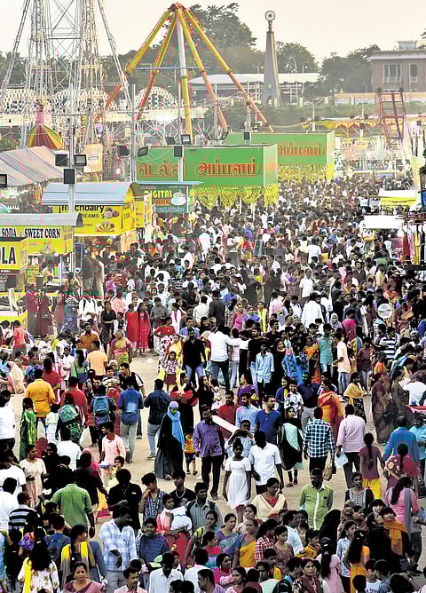 File picture of Chennaiites thronging the India Tourism and Industrial Trade Fair at Island Grounds in the city during this year’s edition 