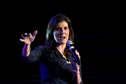 Nikki Haley speaks at a campaign event in Forth Worth, Texas (Photo | AP)