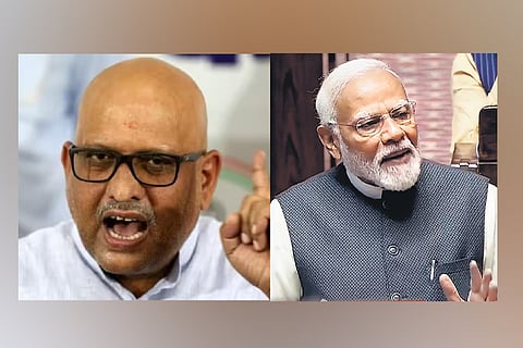 UP Congress chief Ajay Rai (L) , PM Narendra Modi