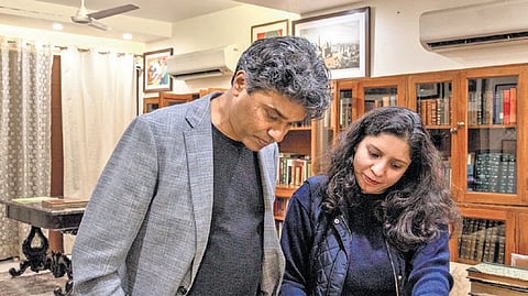 VR Ferose with Rashi Jain, the ‘bookwoman of India’