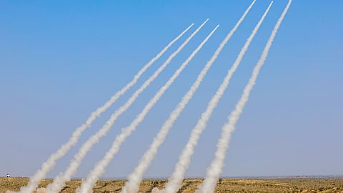 A demonstration during the Exercise Bharat Shakti, in Pokhran, Rajasthan