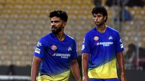 Chennai Super Kings captain Ruturaj Gaikwad during a practice session at MA Chidambaram Stadium, in Chennai.