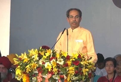 Shiv Sena (UBT) chief Uddhav Thackeray, speaking at the INDIA bloc rally. 