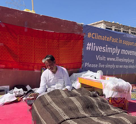 Sonam Wangchuk on a hunger strike in June 2023.