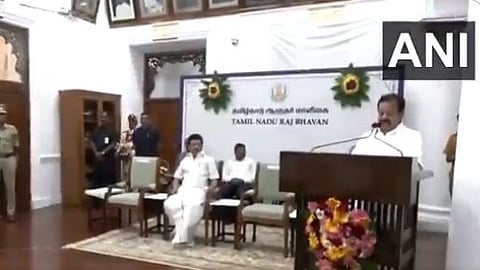 K Ponmudy takes oath as Tamil Nadu Minister. 