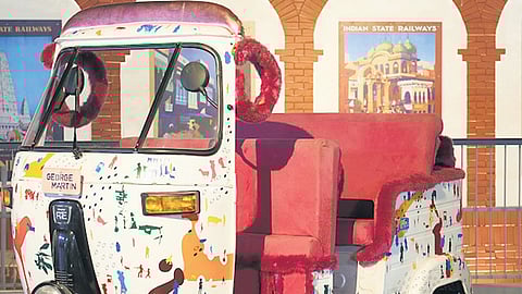 A Bajaj auto created by Kerala artist George Martin