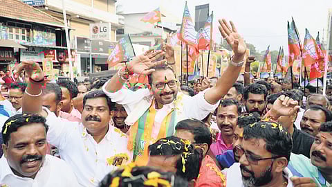 NDA candidate K Surendran’s road show at Kalpetta on Tuesday