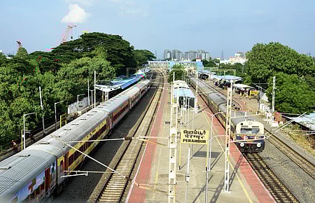 Ariel view of Perambur Railway station