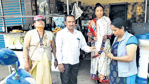 Postal employees during a registration campaign at Dandeli in Uttara Kannada