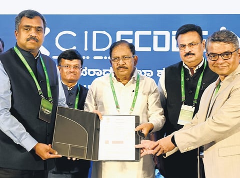 Home Minister Dr G Parameshwara at the ‘Cyber Crime Investigation Summit-2024’ 
in Bengaluru on Wednesday | Nagaraja Gadekal