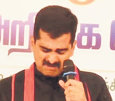 MDMK leader Durai Vaiko at a meeting in Tiruchy 