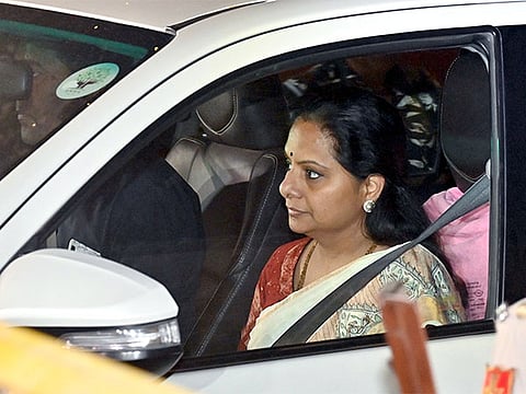 BRS leader K Kavitha being taken to the Rouse Avenue Court in connection with the Delhi liquor policy case 