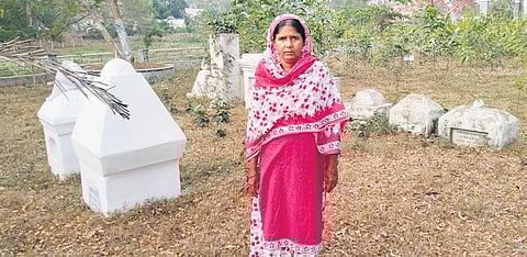 Samsun Bibi at the cremation ground in Kendrapara’s Ranapada 