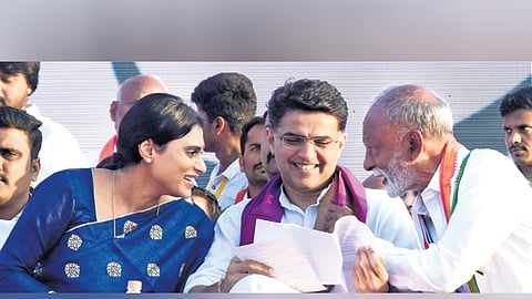 AICC general secretary Sachin Pilot at the Congress meeting in Tirupati. 