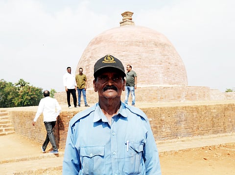 Konda Appa Rao, a guard and tourist guide at Thotlakonda Buddhist Site.
