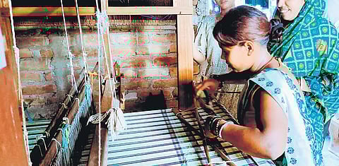 Summer time, Bhagalpuri ‘gamchhas’, ‘topis’ making hay