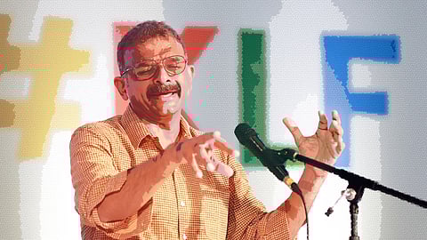 Musician, author and activist TM Krishna performs at the Kerala Literature Festival in Kozhikode on January 11, 2024.